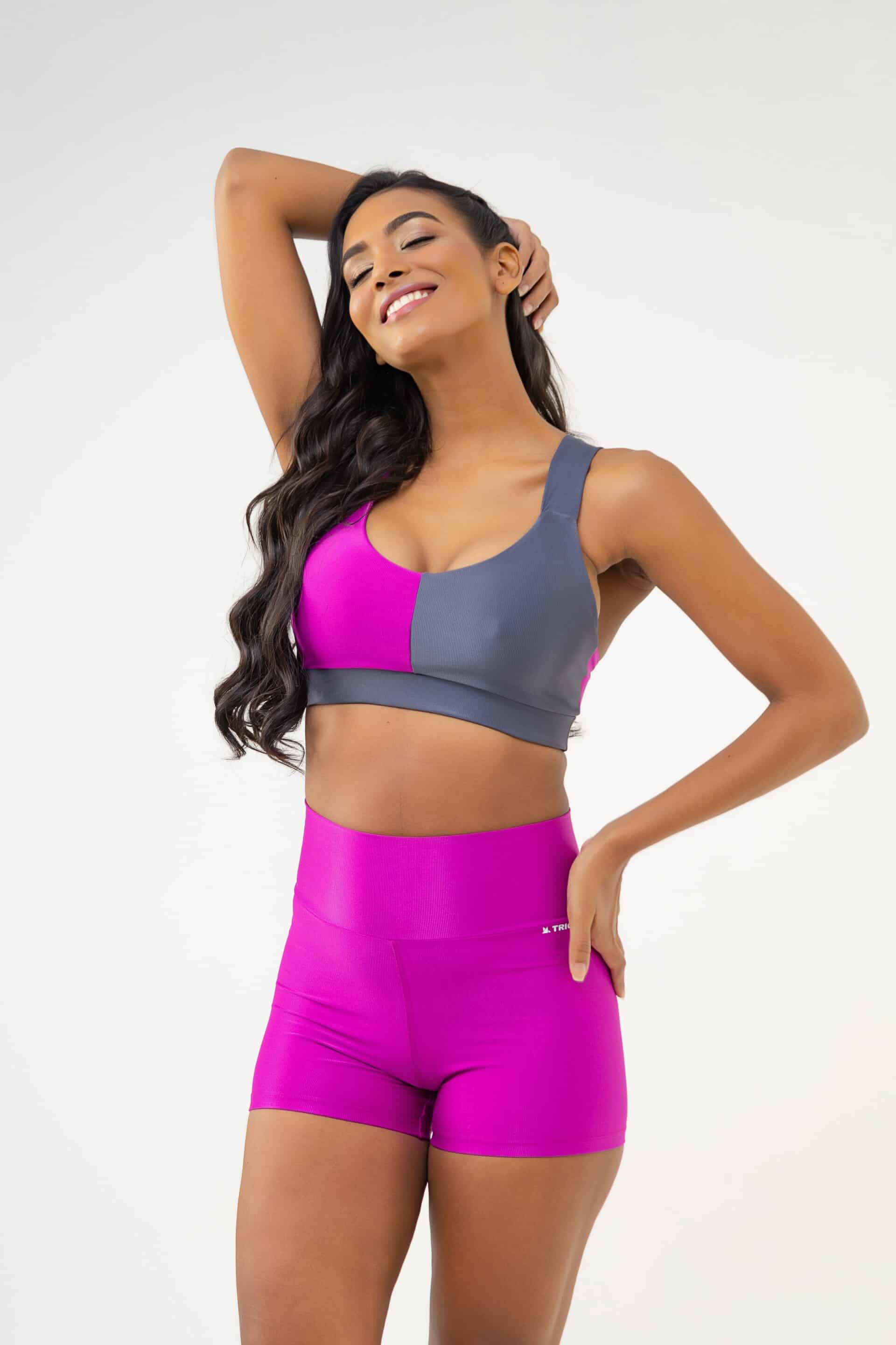 SHORT CROSS FUCSIA CANELADO - Image 2