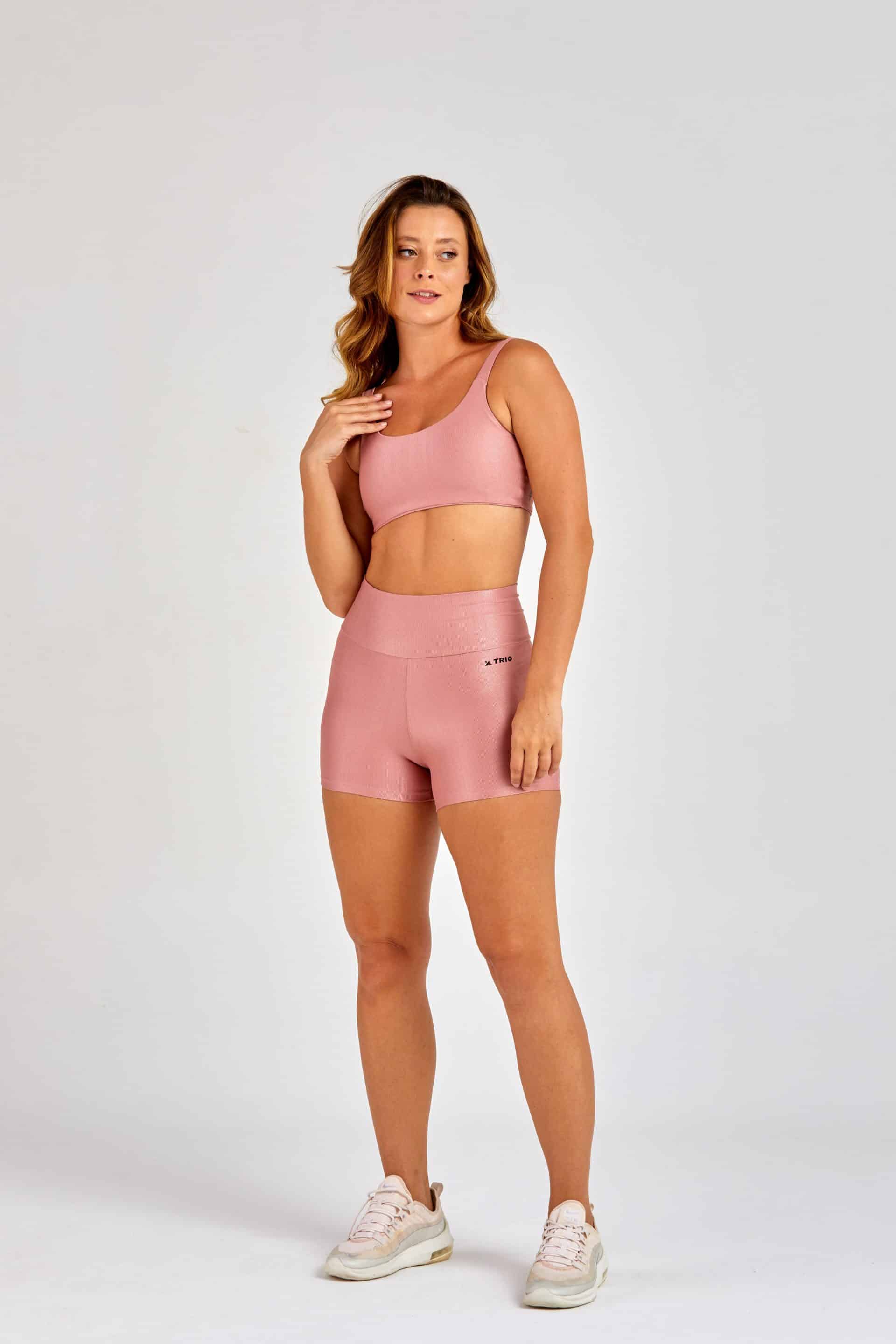 SHORT CROSS ROSA SECO CANELADO - Image 2