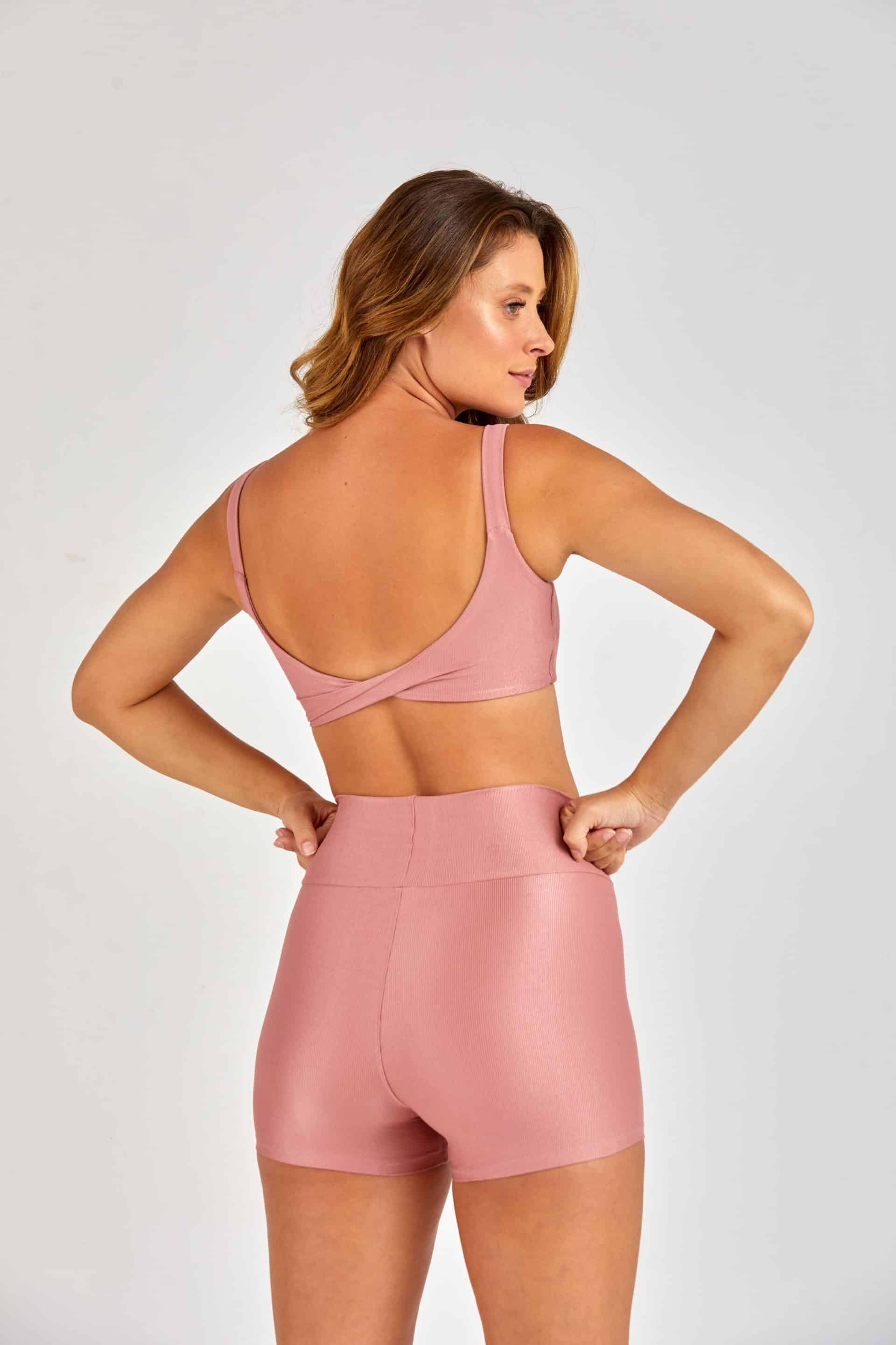 SHORT CROSS ROSA SECO CANELADO - Image 3