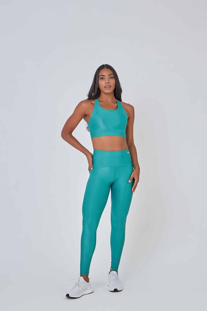 Alternative view of CONJUNTO LEGGING LUIZA VERDE SÁLVIA + TOP NINA VERDE SÁLVIA CANELADO