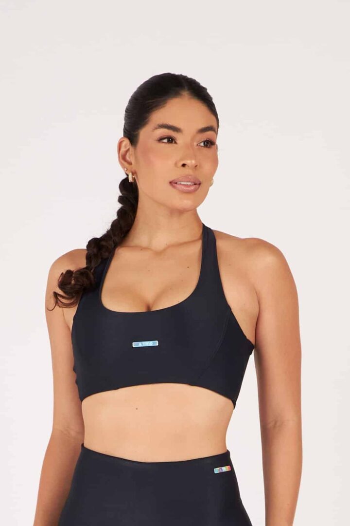 TOP BIA PRETO CANELADO