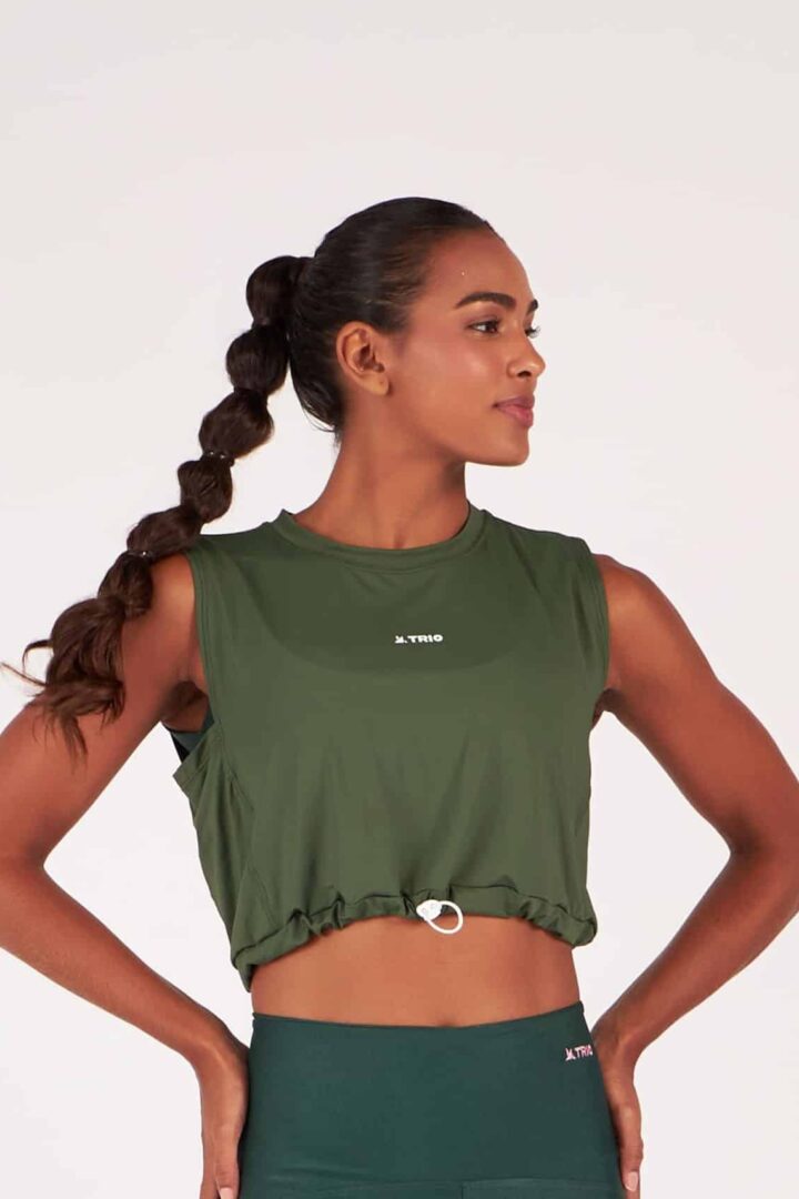 CROPPED LARA VERDE CROCO