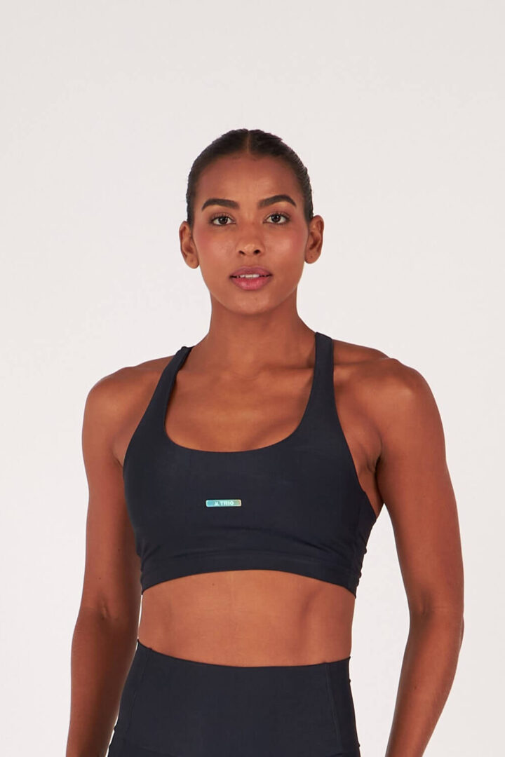 TOP KAREN PRETO COM TULE