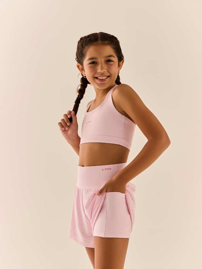 CONJUNTO SHORT+TOP INFANTIL LIGHT PINK - Imagem 3