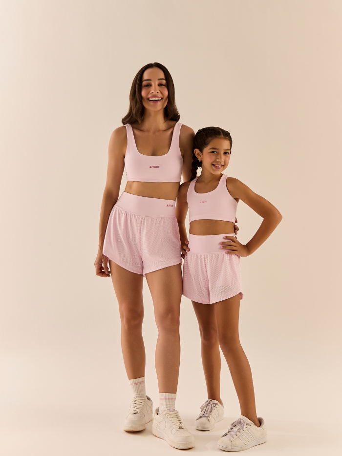 CONJUNTO SHORT+TOP INFANTIL LIGHT PINK - Imagem 4