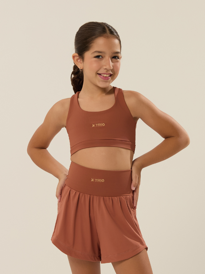 CONJUNTO SHORT+TOP INFANTIL CARAMELO