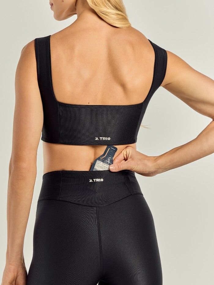 Alternative view of LEGGING ISABELA PRETA CANELADA