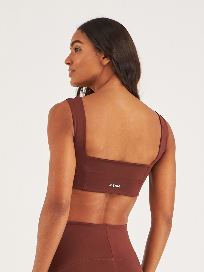 Alternative view of TOP ALICE MARROM COURO