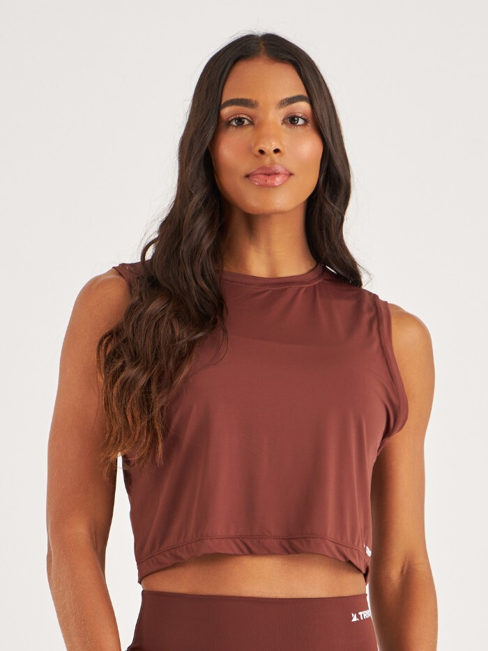 CROPPED NINA MARROM COURO