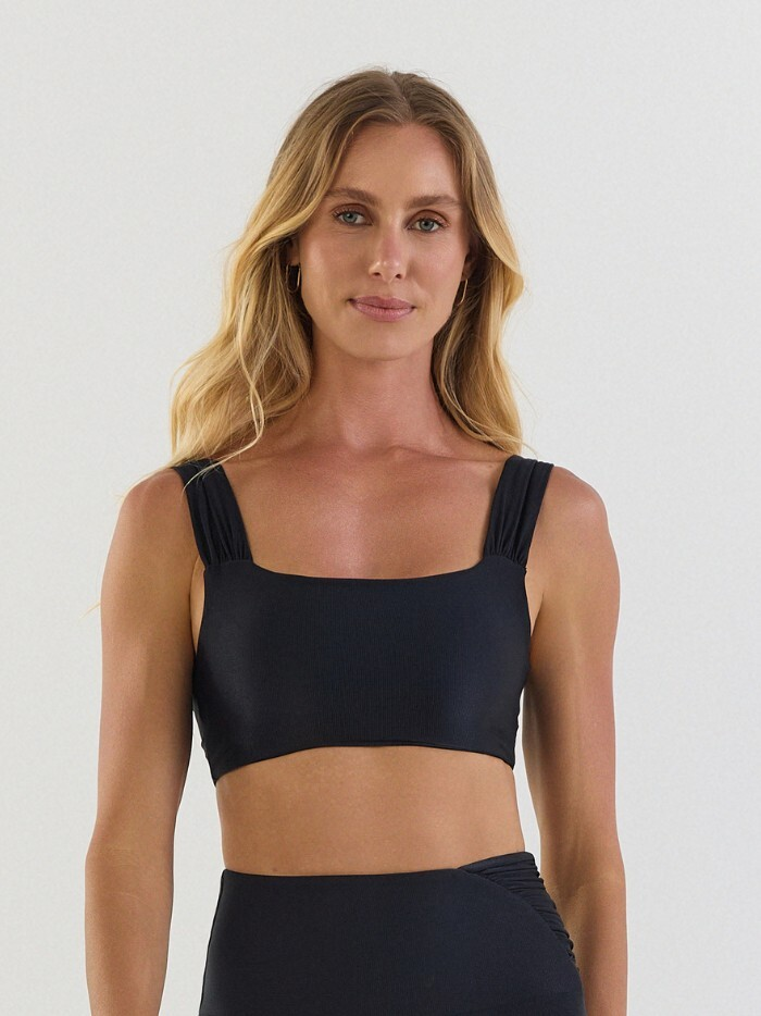 TOP ISIS PRETO CANELADO